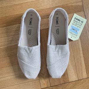 Toms White Natural Glimmer Woven shoe